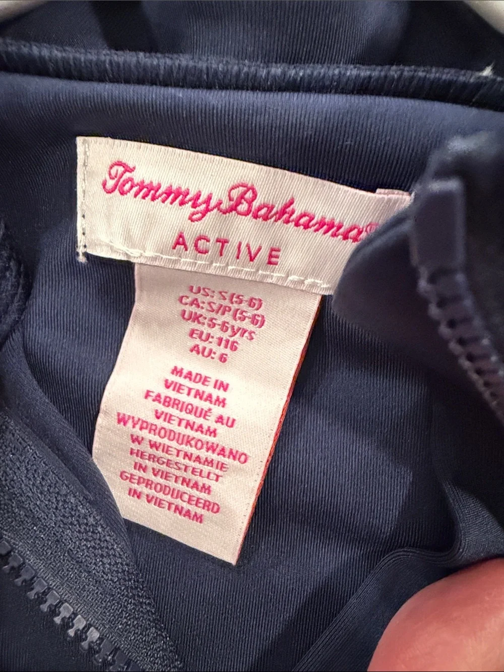 Tommy Bahama Kids Navy & White Stripe Tank with Coordinating Navy UPF 50 1/4 zip